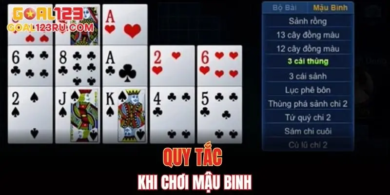 Quy tắc chung khi chơi Mậu Binh