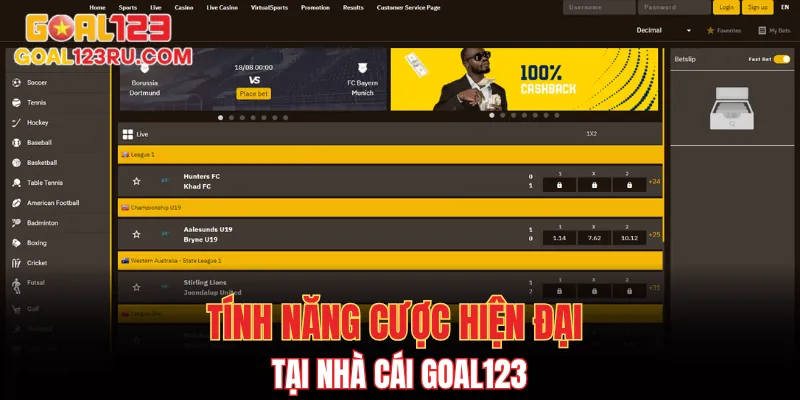Thể Thao Goal123 - Sân Chơi Cá Cược Hàng Đầu Châu Á 3 Tính năng hiện đại tại nhà cái Goal123